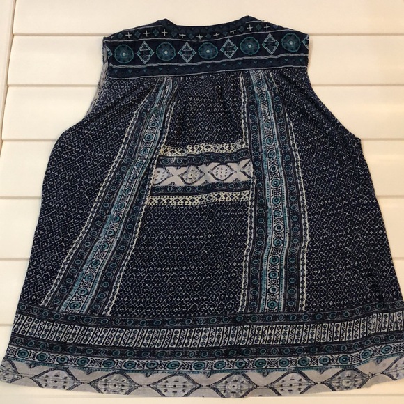 Lucky Brand bohemian floral print tank top with embroidery accent - Picture 10 of 13